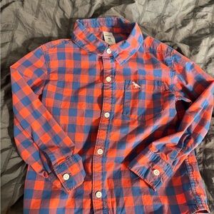 Carter's Blue and Orange Checkered Button Down Shirt